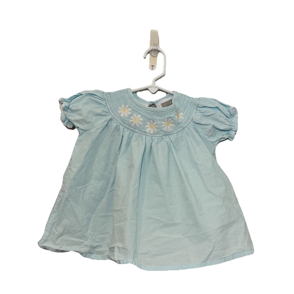 Lil Cactus Smocked Daisy Blue Toddler Dress 18-24 Months Embroidered Dresses